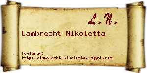 Lambrecht Nikoletta névjegykártya
