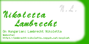 nikoletta lambrecht business card